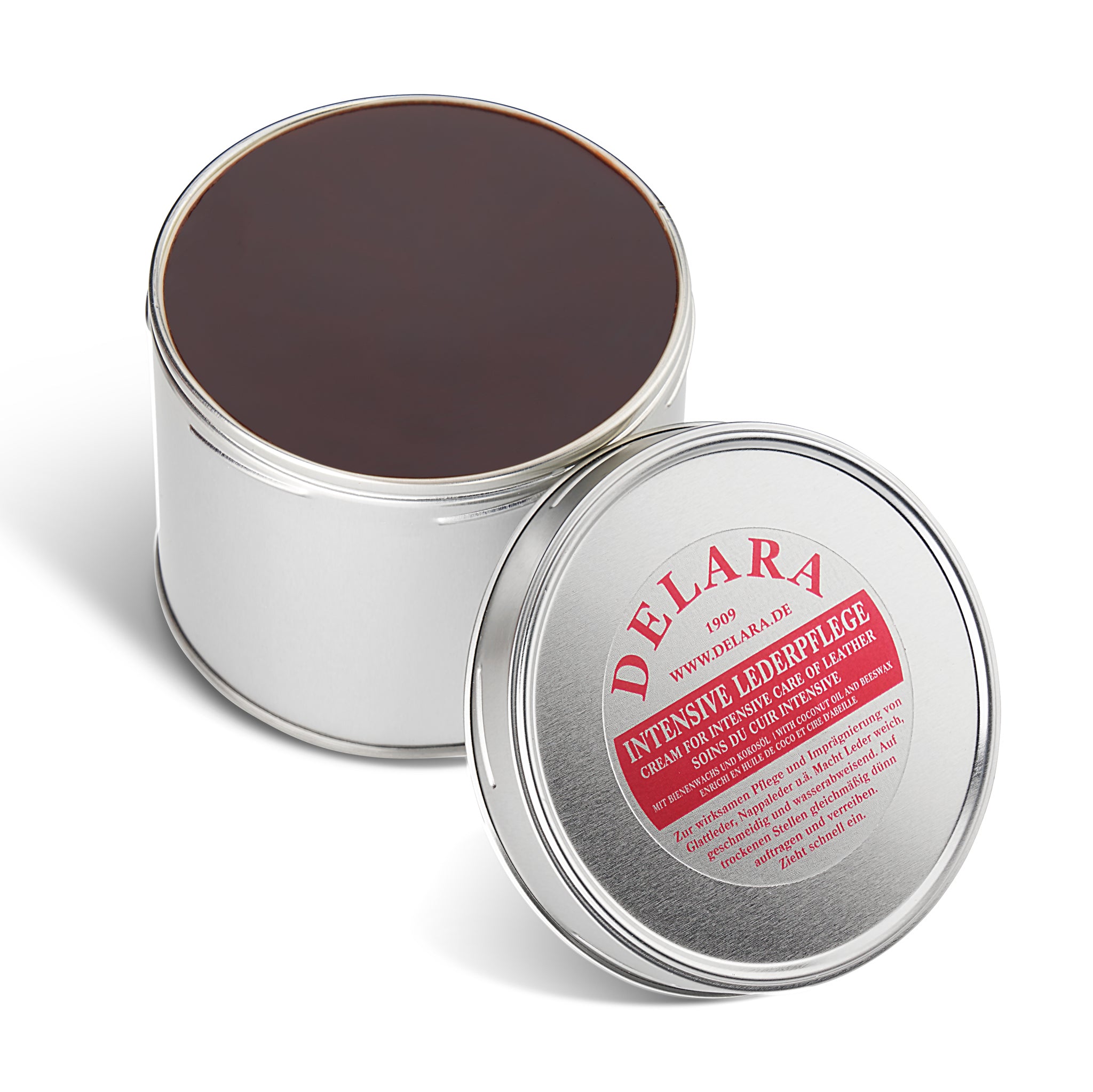 DELARA Intensive Lederpflege – 500 ml - Imprägniert und schützt Leder sehr wirksam. Neue Rezeptur mit hochwertigem Kokosöl und Bienenwachs - Made in Germany