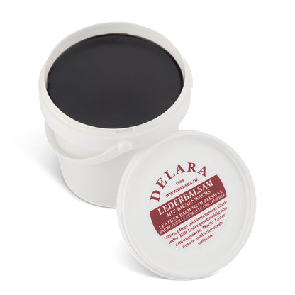 DELARA Balsamo per pelle con cera d'api di alta qualità, cura che rende la pelle morbida, flessibile e traspirante, secchio da 500 ml, Made in Germany