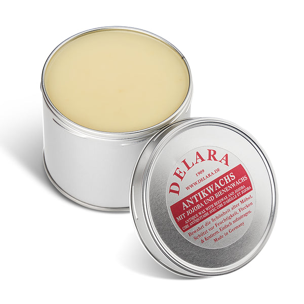 DELARA Antikwachs mit Jojoba und Bienenwachs, schützt antike Möbel vor Austrocknung und Oxidation - 500 ml