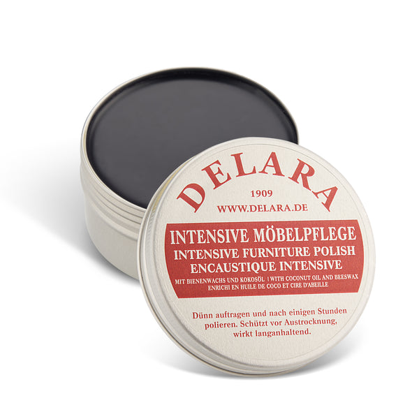 DELARA Intensive Möbelpflege, sehr hochwertiges Möbelwachs mit Bienenwachs und Kokosöl, 100 ml, Made in Germany