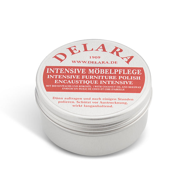 DELARA Intensive Möbelpflege, sehr hochwertiges Möbelwachs mit Bienenwachs und Kokosöl, 100 ml, Made in Germany
