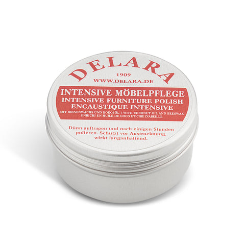 DELARA Intensive Möbelpflege, sehr hochwertiges Möbelwachs mit Bienenwachs und Kokosöl, 100 ml, Made in Germany