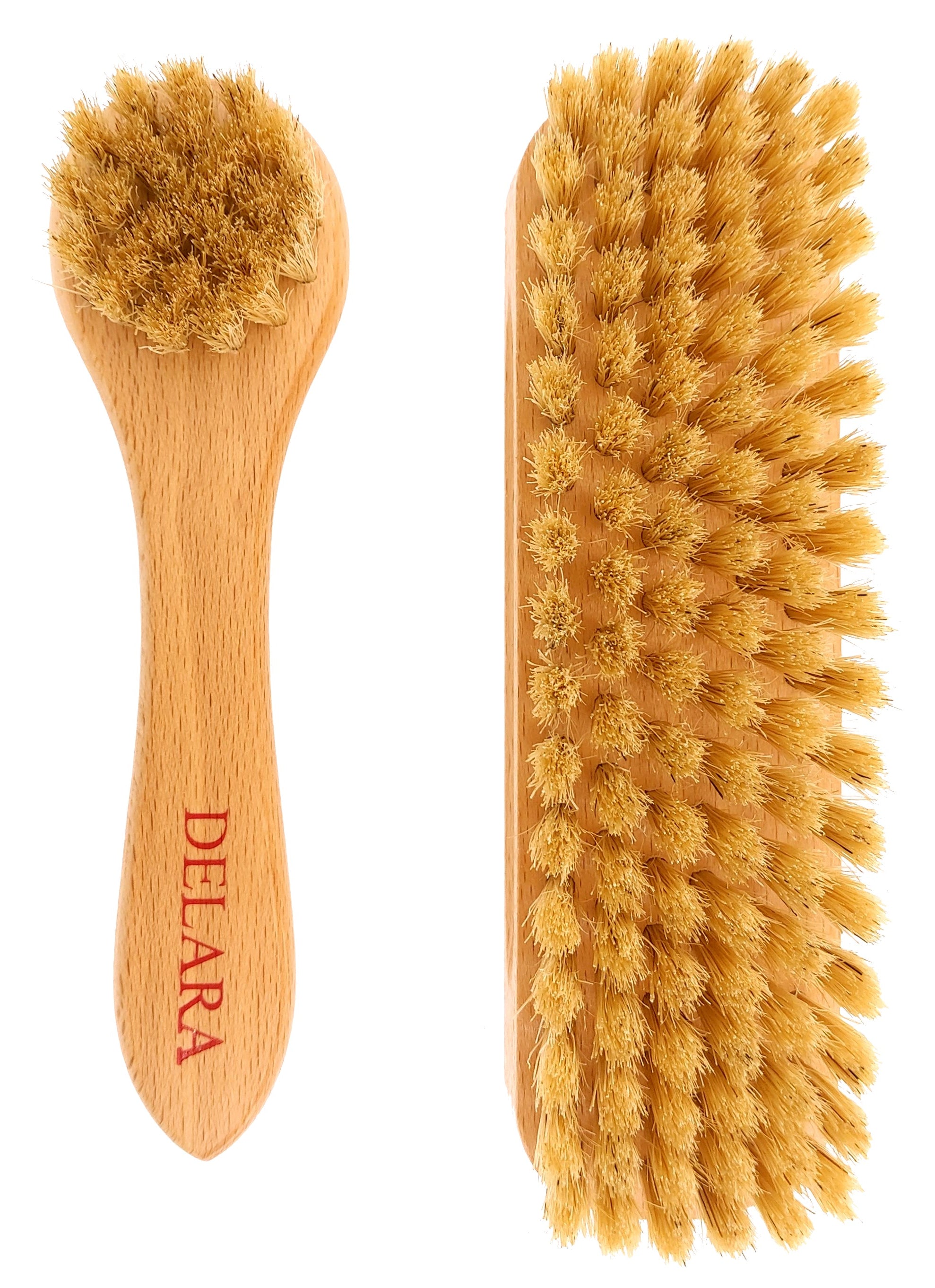 DELARA Un pequeño cepillo para zapatos y un cepillo para crema de cerdas naturales en set - Color: Natural