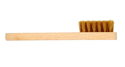 DELARA Wildleder-Bürste mit Messing-Borsten zur Reinigung von Nubuk-Schuhen und Taschen aus Rauleder - Made in Germany