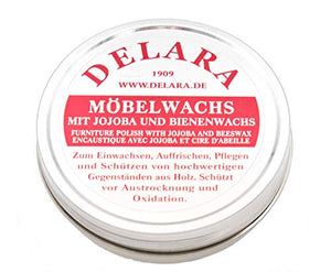 DELARA Sehr hochwertiges Möbelwachs mit Jojoba und Bienenwachs, schützt vor Austrocknung und Oxidation - Made in Germany