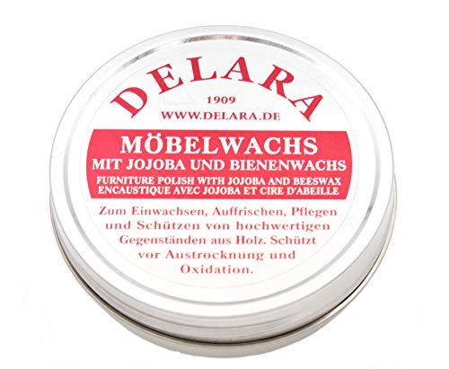 DELARA Sehr hochwertiges Möbelwachs mit Jojoba und Bienenwachs, schützt vor Austrocknung und Oxidation - Made in Germany