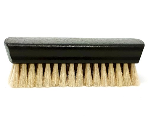 DELARA Breite Ziegenhaar-Bürste, Polierbürste aus weißem, weichen, dichten Ziegenhaar für besonders schonendes Polieren und perfekten Hochglanz - Made in Germany