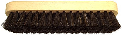 DELARA Due grandi spazzole lucidanti in legno con impugnatura; setole morbide di alta qualità in crine di cavallo, colori marrone e nero