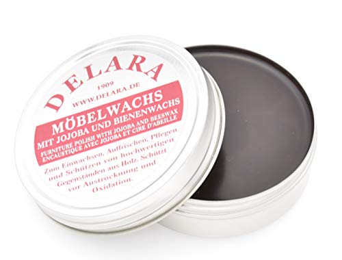 DELARA Sehr hochwertiges Möbelwachs mit Jojoba und Bienenwachs, schützt vor Austrocknung und Oxidation - Made in Germany
