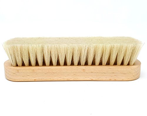 DELARA Spazzola in pelo di capra, spazzola lucidante in pelo di capra bianco, morbido e denso per una lucidatura particolarmente delicata e una lucentezza perfetta - Prodotto in Germania