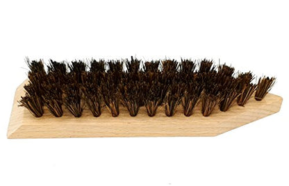 DELARA Grande brosse à saletés en bois avec de solides fibres de noix de coco pour enlever la saleté grossière des chaussures, des bottes en caoutchouc, des chaussures de randonnée, etc. - Fabriqué en Allemagne