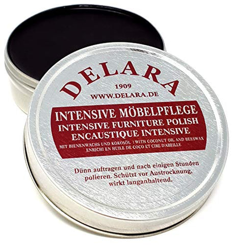 DELARA Intensive Möbelpflege, sehr hochwertiges Möbelwachs mit Bienenwachs und Kokosöl, 150 ml, Made in Germany