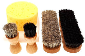 DELARA Kleines aber hochwertiges 6-teiliges Schuhpflege-Set, gut für unterwegs – Made in Germany