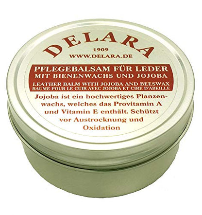 DELARA Balsamo di alta qualità per la cura della pelle con jojoba e cera d'api - protegge efficacemente la pelle liscia da secchezza e ossidazione - 150 ml - Prodotto in Germania