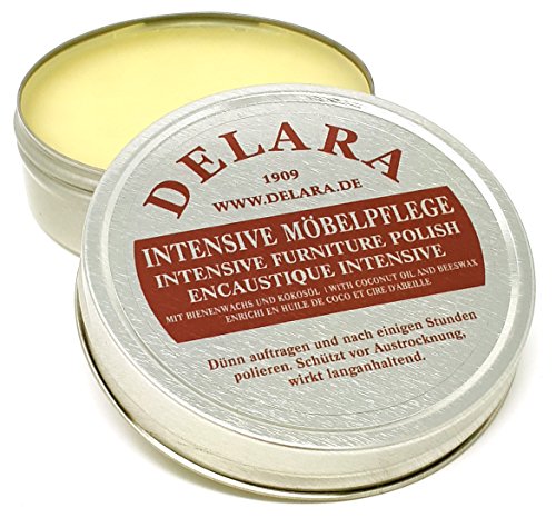 DELARA Intensive Möbelpflege, sehr hochwertiges Möbelwachs mit Bienenwachs und Kokosöl, 150 ml, Made in Germany