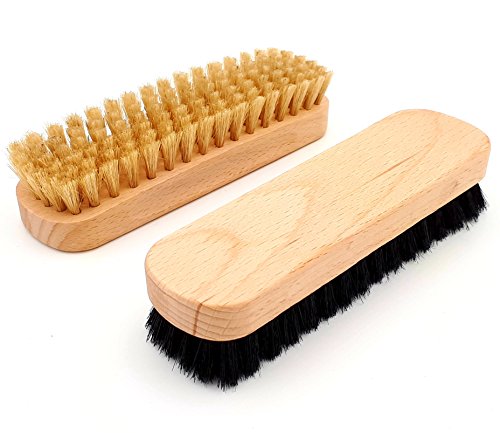 DELARA 9-teiliges Schuhputz-Set mit Holzbürsten und Naturborsten – Made in Germany