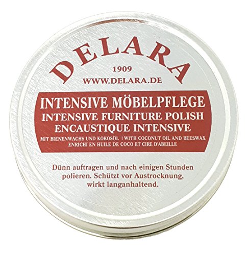 DELARA Intensive Möbelpflege, sehr hochwertiges Möbelwachs mit Bienenwachs und Kokosöl, 150 ml, Made in Germany