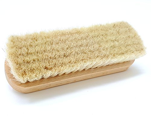 DELARA Ziegenhaar-Bürste, Polierbürste aus weißem, weichen, dichten Ziegenhaar für besonders schonendes Polieren und perfekten Hochglanz - Made in Germany